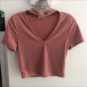 Mauve choker crop top
